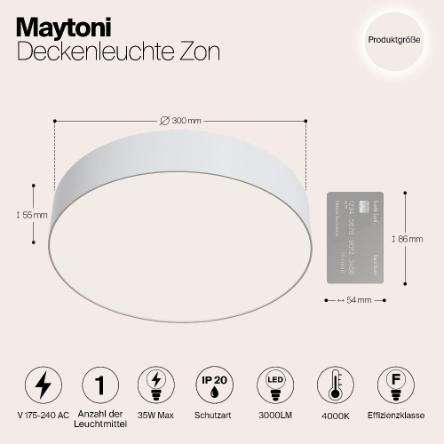 Потолочный светодиодный светильник Maytoni Zon C032CL-L43W4K Потолочный светодиодный светильник Maytoni Zon C032CL-L43W4K