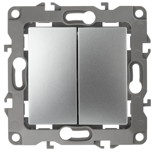 Выключатель двухклавишный ЭРА 12 10AX 250V 12-1104-03 Б0014647 Выключатель двухклавишный ЭРА 12 10AX 250V 12-1104-03 Б0014647