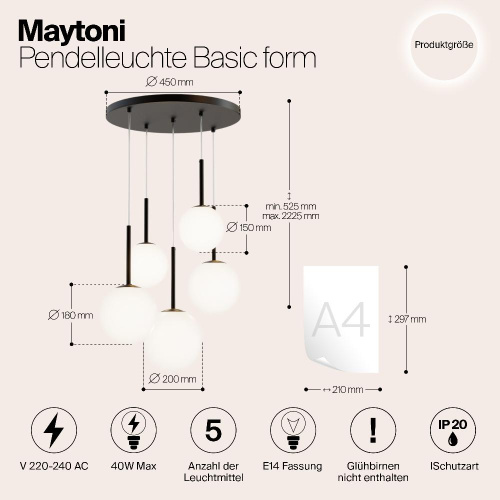 Подвесной светильник Maytoni MOD321PL-05B Подвесной светильник Maytoni MOD321PL-05B