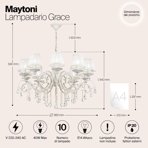 Люстра Maytoni ARM247-10-G Люстра Maytoni ARM247-10-G