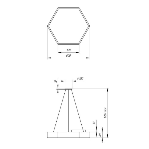 Подвесной светодиодный cветильник Geometria ЭРА Hexagon SPO-121-W-40K-038 38Вт 4000К белый Б0050550 Подвесной светодиодный cветильник Geometria ЭРА Hexagon SPO-121-W-40K-038 38Вт 4000К белый Б0050550