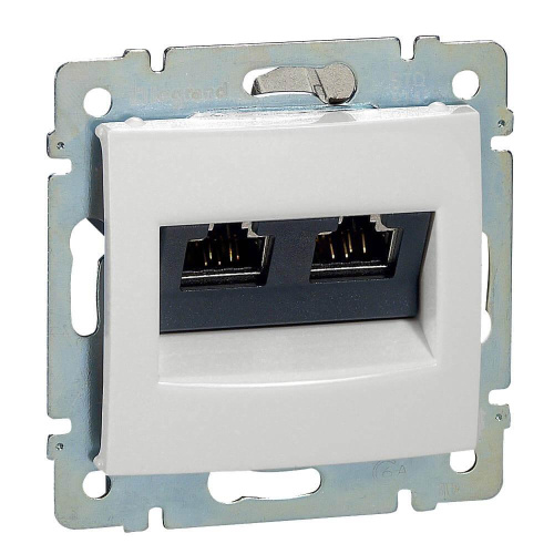 Розетка компьютерная 2хRJ45 Legrand Valena 6 кат STP на винтах белая 774245 Розетка компьютерная 2хRJ45 Legrand Valena 6 кат STP на винтах белая 774245
