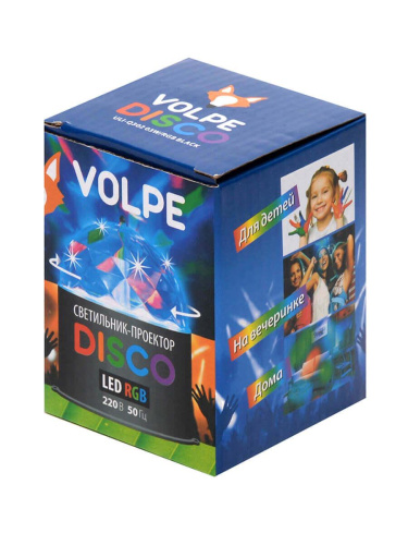 Светодиодный светильник-проектор Volpe Disco ULI-Q302 03W/RGB Black 09840 Светодиодный светильник-проектор Volpe Disco ULI-Q302 03W/RGB Black 09840