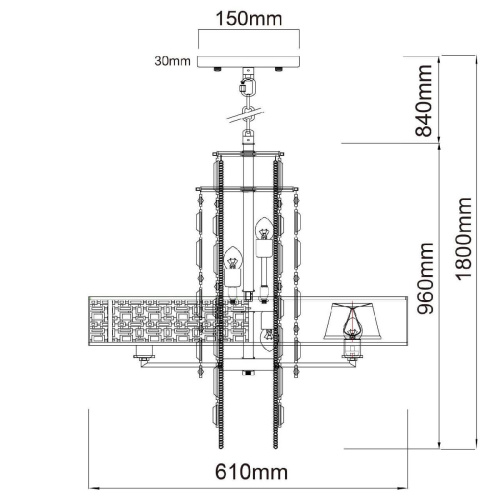 Подвесная люстра MW-Light Марокко 1 185010310 Подвесная люстра MW-Light Марокко 1 185010310