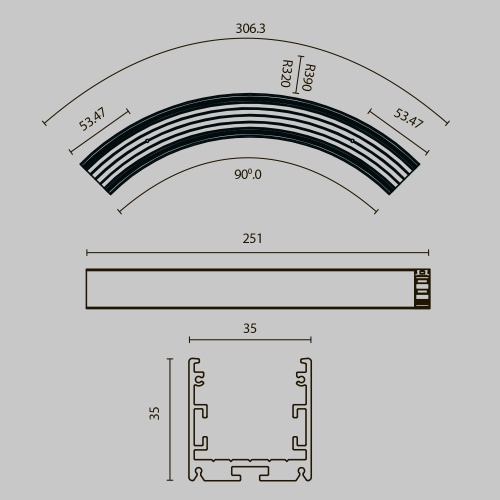 Комплектующие к светодиодной ленте Led Strip ALM-3535R-B-D-90°-0.3M Комплектующие к светодиодной ленте Led Strip ALM-3535R-B-D-90°-0.3M