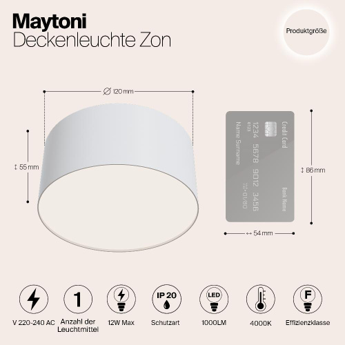 Потолочный светодиодный светильник Maytoni Zon C032CL-L12W4K Потолочный светодиодный светильник Maytoni Zon C032CL-L12W4K