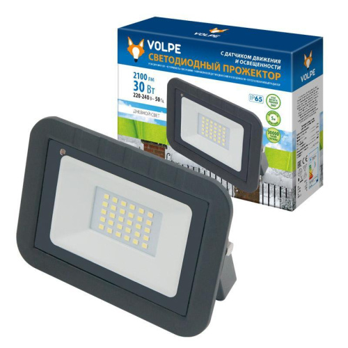 Прожектор светодиодный Volpe 30W 6500K ULF-Q512 30W/DW Sensor IP65 220-240B Black UL-00003170 Прожектор светодиодный Volpe 30W 6500K ULF-Q512 30W/DW Sensor IP65 220-240B Black UL-00003170