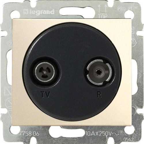 Розетка TV-R проходная Legrand Valena слоновая кость 774334 Розетка TV-R проходная Legrand Valena слоновая кость 774334