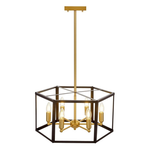 Подвесная люстра Lumina Deco Lorton LDP 1142-6 BK+MD Подвесная люстра Lumina Deco Lorton LDP 1142-6 BK+MD