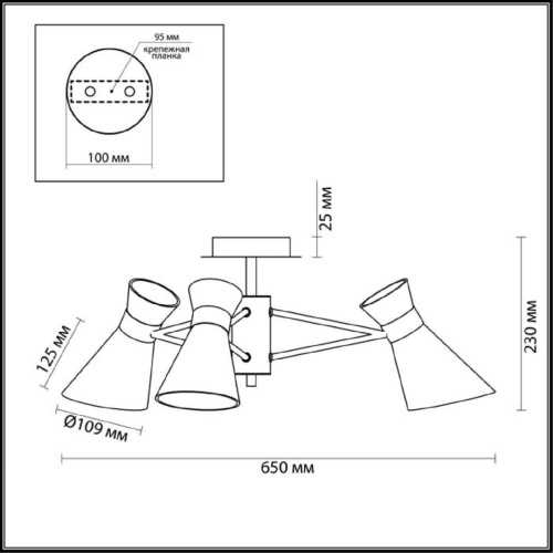 Потолочная люстра Lumion Laconica 3498/3 Потолочная люстра Lumion Laconica 3498/3