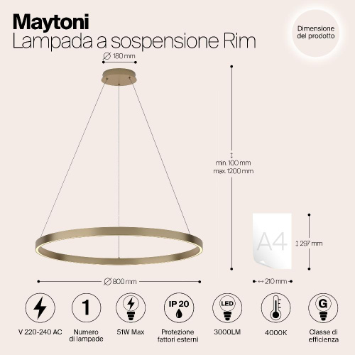 Подвесной светильник Maytoni MOD058PL-L42BS3K Подвесной светильник Maytoni MOD058PL-L42BS3K
