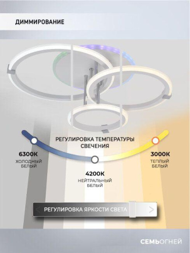Потолочная светодиодная люстра Seven Fires Sindi SF5054/4C-WT-CR-RGB Потолочная светодиодная люстра Seven Fires Sindi SF5054/4C-WT-CR-RGB