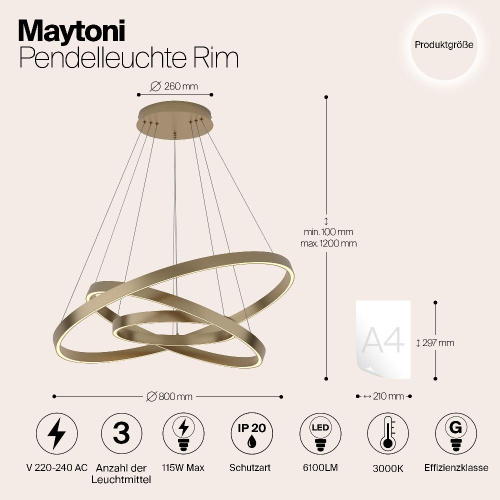 Подвесной светильник Maytoni MOD058PL-L100BS3K Подвесной светильник Maytoni MOD058PL-L100BS3K