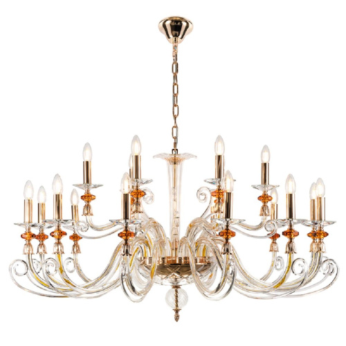 Подвесная люстра Crystal Lux Catarina SP12+6 V2 Gold/Transparent-Cognac Подвесная люстра Crystal Lux Catarina SP12+6 V2 Gold/Transparent-Cognac