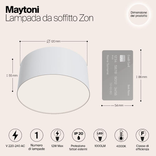 Потолочный светодиодный светильник Maytoni Zon C032CL-L12W4K Потолочный светодиодный светильник Maytoni Zon C032CL-L12W4K