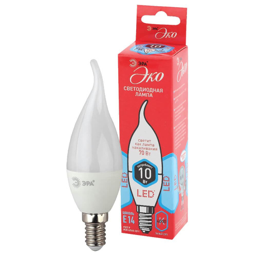 Лампа светодиодная ЭРА E14 10W 4000K матовая ECO LED BXS-10W-840-E14 Б0040886 Лампа светодиодная ЭРА E14 10W 4000K матовая ECO LED BXS-10W-840-E14 Б0040886