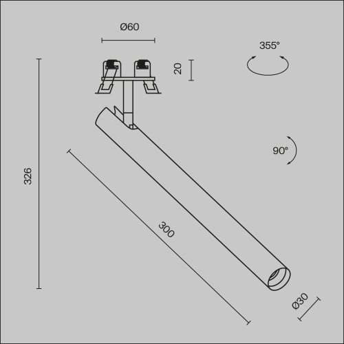 Встраиваемый светильник Technical C141RS-L300-6W3K-W Встраиваемый светильник Technical C141RS-L300-6W3K-W