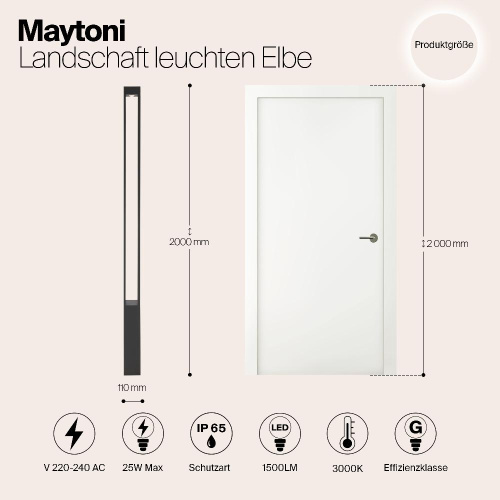 Садово-парковый светодиодный светильник Maytoni Elbe O424FL-L25GF Садово-парковый светодиодный светильник Maytoni Elbe O424FL-L25GF