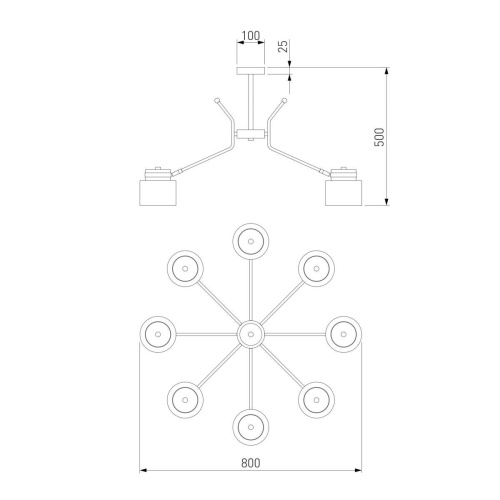 Потолочная люстра Eurosvet Batler 70133/8 черный Потолочная люстра Eurosvet Batler 70133/8 черный