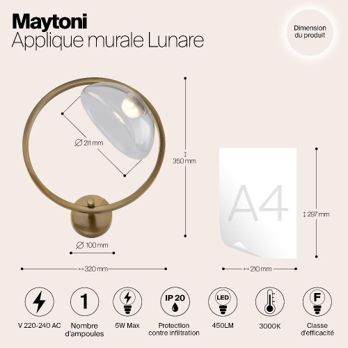 Бра Maytoni Moon MOD327WL-L5BS3K1 Бра Maytoni Moon MOD327WL-L5BS3K1