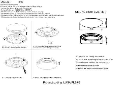 Потолочный светодиодный светильник Crystal Lux Luna PL35-3 Потолочный светодиодный светильник Crystal Lux Luna PL35-3