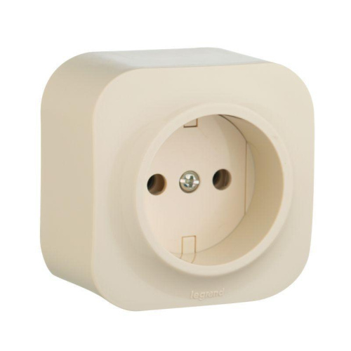 Розетка 2К Legrand Quteo 16A 250V б/з слоновая кость 782240 Розетка 2К Legrand Quteo 16A 250V б/з слоновая кость 782240