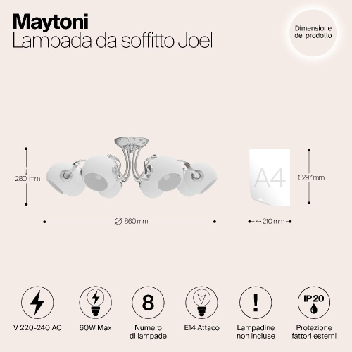 Потолочная люстра Maytoni Joel MOD833-08-N Потолочная люстра Maytoni Joel MOD833-08-N