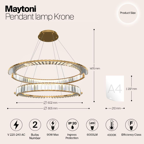 Подвесной светильник Maytoni P097PL-L90G4K Подвесной светильник Maytoni P097PL-L90G4K