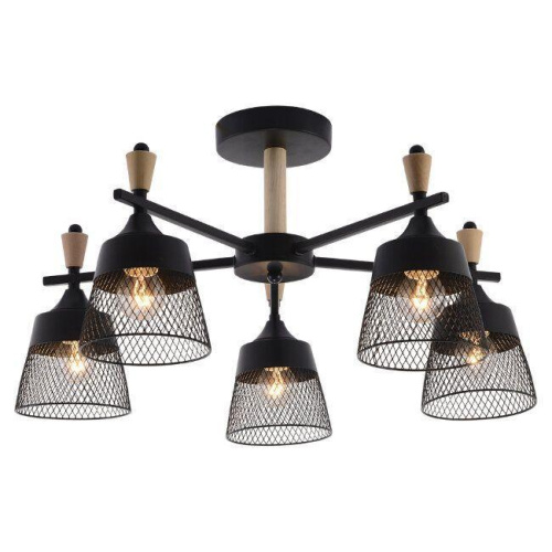 Потолочная люстра Seven Fires Olban SF3389/5C-BK-WD Потолочная люстра Seven Fires Olban SF3389/5C-BK-WD