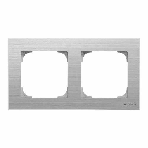 Рамка 2-постовая ABB Sky нержавеющая сталь 2CLA857200A1401 Рамка 2-постовая ABB Sky нержавеющая сталь 2CLA857200A1401