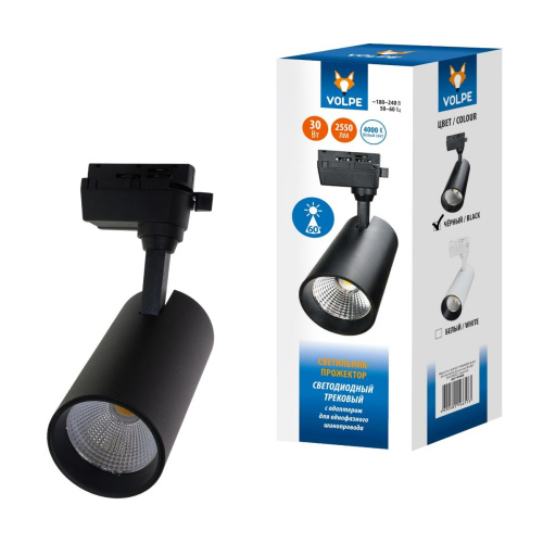 Трековый светодиодный светильник Volpe ULB-Q277 30W/4000К BLACK UL-00008055 Трековый светодиодный светильник Volpe ULB-Q277 30W/4000К BLACK UL-00008055