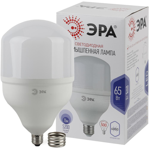 Лампа светодиодная ЭРА E27/E40 65W 6500K матовая LED POWER T160-65W-6500-E27/40 Б0049585 Лампа светодиодная ЭРА E27/E40 65W 6500K матовая LED POWER T160-65W-6500-E27/40 Б0049585