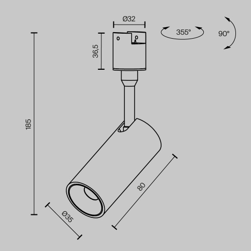 Трековый светильник Technical TR163-1-5W3K-M-B Трековый светильник Technical TR163-1-5W3K-M-B
