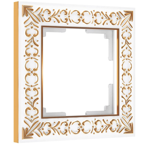 Рамка Werkel Antik на 1 пост белое золото WL07-Frame-01 4690389099175 Рамка Werkel Antik на 1 пост белое золото WL07-Frame-01 4690389099175