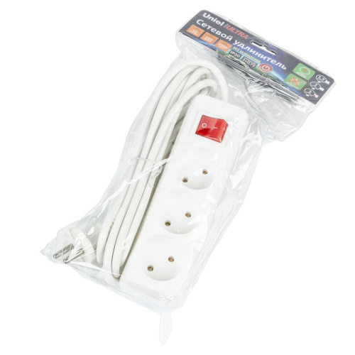 Удлинитель Uniel Ultra 3гн х 3м б/з S-CU3-3B White UL-00009995 Удлинитель Uniel Ultra 3гн х 3м б/з S-CU3-3B White UL-00009995