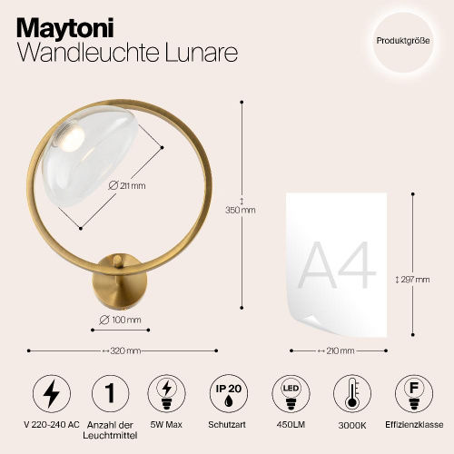 Бра Maytoni Moon MOD327WL-L5BS3K Бра Maytoni Moon MOD327WL-L5BS3K