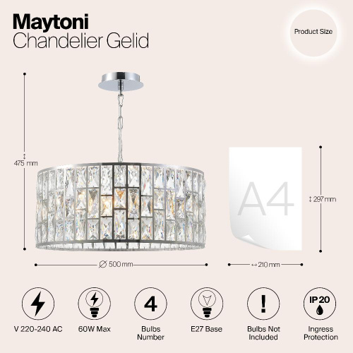 Люстра Maytoni MOD184-PL-04-CH Люстра Maytoni MOD184-PL-04-CH