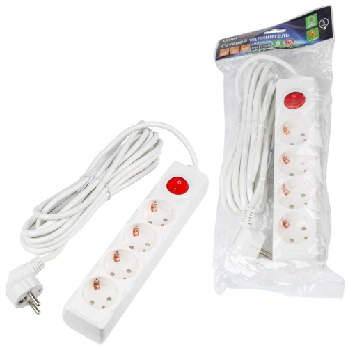 Удлинитель Uniel Ultra 4гн х 5м с/з S-GCU4-5B White UL-00010024 Удлинитель Uniel Ultra 4гн х 5м с/з S-GCU4-5B White UL-00010024