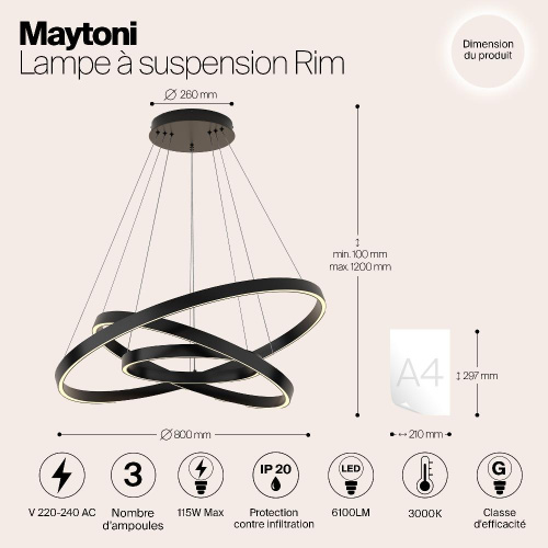 Подвесной светильник Maytoni MOD058PL-L100B3K Подвесной светильник Maytoni MOD058PL-L100B3K