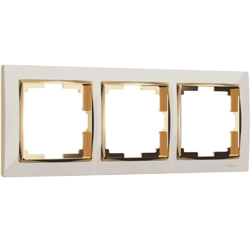 Рамка Werkel Snabb на 3 поста слоновая кость/золото WL03-Frame-03-ivory/GD 4690389083907
