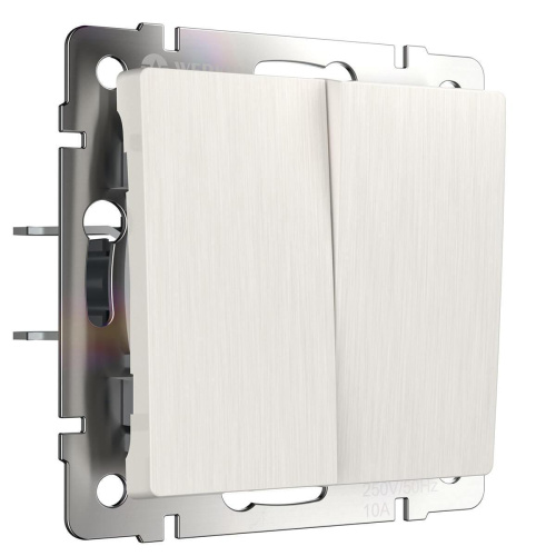 Выключатель Werkel двухклавишный перламутровый рифленый WL13-SW-2G 4690389124419 Выключатель Werkel двухклавишный перламутровый рифленый WL13-SW-2G 4690389124419