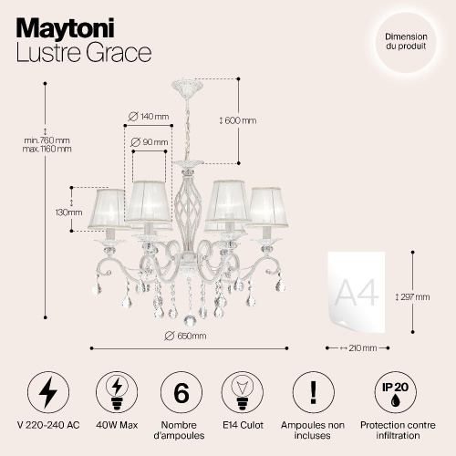 Люстра Maytoni ARM247-06-G Люстра Maytoni ARM247-06-G