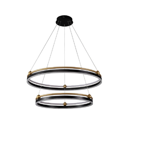 Подвесная люстра Crystal Lux FERNANDO SP123W LED D600+800 BLACK/GOLD Подвесная люстра Crystal Lux FERNANDO SP123W LED D600+800 BLACK/GOLD