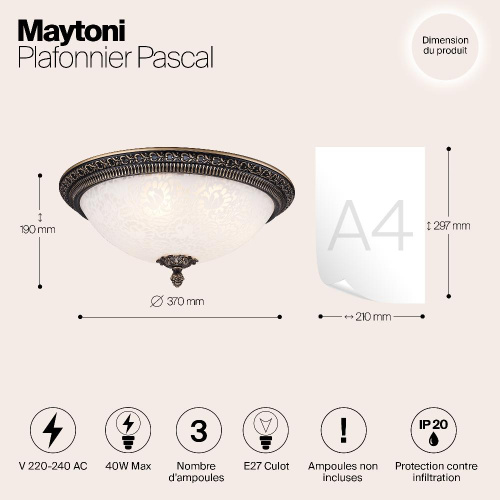 Потолочный светильник Maytoni Pascal C908-CL-03-R Потолочный светильник Maytoni Pascal C908-CL-03-R