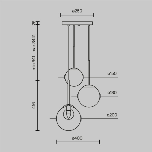Подвесной светильник Maytoni MOD521PL-03G Подвесной светильник Maytoni MOD521PL-03G