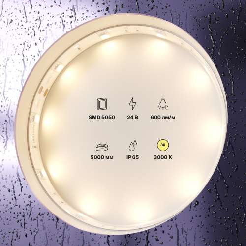 Светодиодная влагозащищенная лента Maytoni Technical 7,2W/m 30LED/m 5050SMD теплый белый 5M 10163 Светодиодная влагозащищенная лента Maytoni Technical 7,2W/m 30LED/m 5050SMD теплый белый 5M 10163