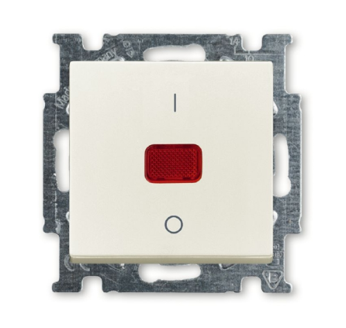 Выключатель одноклавишный двухполюсный ABB Basic55 20A 250V с подсветкой chalet-белый 2CKA001020A0093