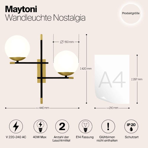Бра Maytoni Nostalgia MOD048WL-02G Бра Maytoni Nostalgia MOD048WL-02G