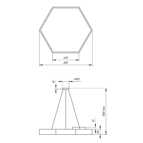 Подвесной светодиодный cветильник Geometria ЭРА Hexagon SPO-122-W-40K-066 66Вт 4000К белый Б0050552 Подвесной светодиодный cветильник Geometria ЭРА Hexagon SPO-122-W-40K-066 66Вт 4000К белый Б0050552