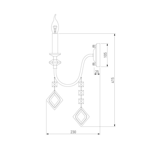 Бра Eurosvet Telao 10120/1 хром/дымчатый хрусталь Strotskis Бра Eurosvet Telao 10120/1 хром/дымчатый хрусталь Strotskis